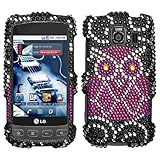 Owl Design Diamond Crystal Bling Case for LG Optimus S (LS670) Sprint / LG  ....