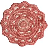 Bacova Guild Jessica Simpson Medallion  Bath Rug, Spice Coral/Burnt Coral/White
