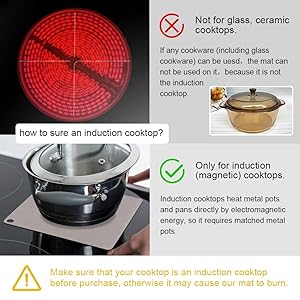Sungrace Induction Cooktops Mat For Magnetic Stove Silicone Non