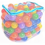 Wonder Playball Non-Toxic 200 Phthalate Free Crush Proof Pit Balls, Red, Orange, Yellow, Green, Blue and Purple, 6.5 cm