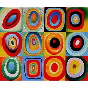 Art Reproduction Oil Painting - Kandinsky Paintings: Farbstudie Quadrate - Classic 20