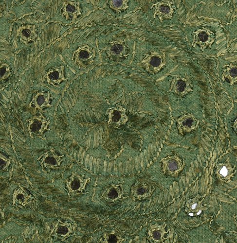 Imagen 3 de Cojín Hecho a mano adornado con bordado a mano pesada y tamaño Mirror Work 16 x 16 pulgadas Juego de 2 piezas