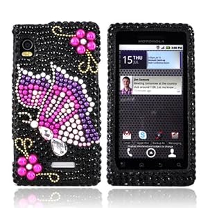 Bling Hard Case Pink Purple Motorola Droid 2