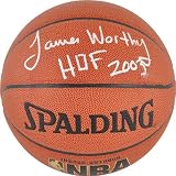 Mounted Memories Los Angeles Lakers James Worthy Autographed Basketball