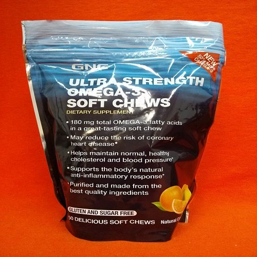 GNC Ultra Strength OMEGA3 chews Citrus 50% MORE OMEGA3 50 chews GNC Ultra Strength OMEGA3 chews Citrus 50% MORE OMEGA3 50 chews
