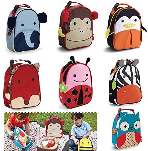 Cute Animal Cartoon Kids Insulated Lunch Bag Boy and Girl Animal Picnic Bags
