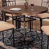 Round Hammered Copper Style Table with Metal Base