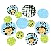 Big Dot of Happiness Blue Monkey Boy - Baby Shower or Birthday Party Giant Circle Confetti - Party Decorations - Large Confetti 27 Count