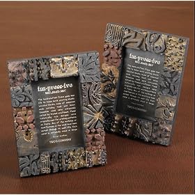 Two's Company Im-press-ive vintage batik print block photo frame