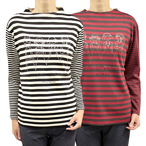 ピッコーネ スタジオ ピッコーネ STUDIO PICONE レディース プルオーバー 長そで ボーダー レッド(赤)/ブラック(黒) サイズ：38(M/9号)/40(L/11号) (pico-w16aw20s)