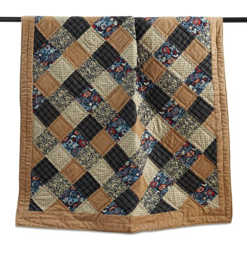 Indigo Patch Throw Quilt