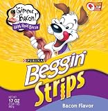 Beggin' Strips, Bacon Flavor Dog Snacks, 17-Ounce Bags (Pack of 4)