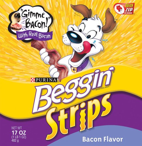 Beggin' Strips, Bacon Flavor Dog Snacks, 17-Ounce Bags (Pack of 4)