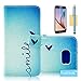S6 Edge Case, S6 Edge Flip Case, Tradekmk(TM) Brand New Special Slim PU Leather Wallet Stand Protector Case Cover[Colored Drawing Pattern] For Samsung Galaxy S6 Edge [+Stylus+Screen Protector+Cleaning Cloth]-(Series-RF)