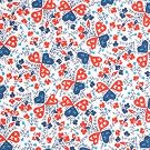 Hearts Red - Half metre (50 x 150cm)