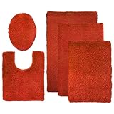 Contemporary Home Bath Rugs - Chinese Red