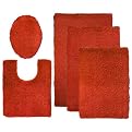 Contemporary Home Bath Rugs - Chinese Red