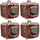 Petmate Curvations Brown Zebra 18x14x12 Dog Cat Pet Carrier 4 pk