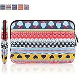 Kamor 11-11.6 inch Canvas Fabric Laptop Sleeve for Apple MacBook Air/Apple MacBook Pro (Heart Blue&Red)