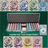600 Casino Grade Ben Franklin 14 gram Poker Chips w/ Free Timer Dealer Button. Premium Composite Clay Poker Chips, Includes Aluminum Case.