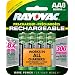 Rayovac Rechargeable NiMH Batteries, AA-size, 8-count Carded Pack