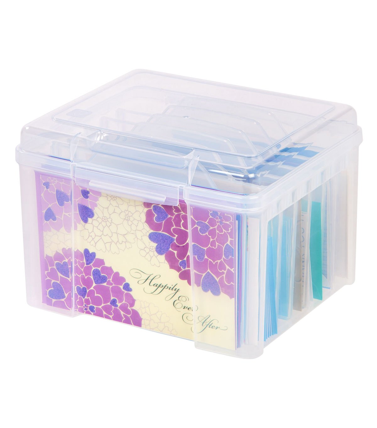 IRIS Greeting Card Craft Keeper Storage Box w/ Dividers 10" Photos