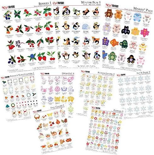 9 Packs OESD Stock Design , Includes Fall Colors,Flowers,Minkee Pals,Winter Fun,Let It Snow,Flower Lettering,Springtime,Berries,Stitch n turn Coasters,Hundreds of Design All-in-One Brand New Mini CD Compatible with all PC and laptop ,For Brother embroidery machine,Janome embroidery machine, Husqvarna embroidery machine, Singer embroidery machine, Bernina embroidery machine,and other Brand machine