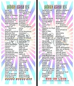 Amazon.com : Names of God Bookmark, Set of 10, 156 Names of God ...