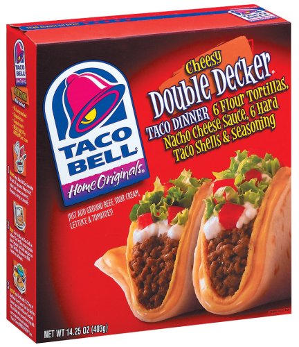 Taco Bell Home Originals Cheesy Double Decker Taco Dinner Kit, 14.25-Ounce Boxes (Pack of 10)