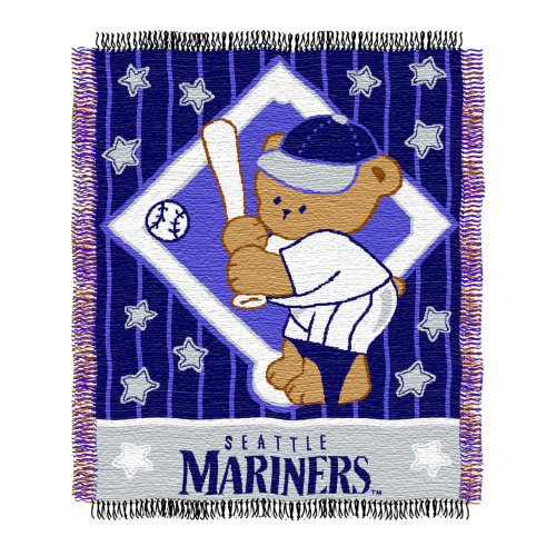 MLB Seattle Mariners 36-Inch-by-46-Inch Woven Jacquard Baby Throw