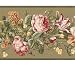 Cabbage Rose Plum/Sage Wallpaper Border by Blonder in Quintessential