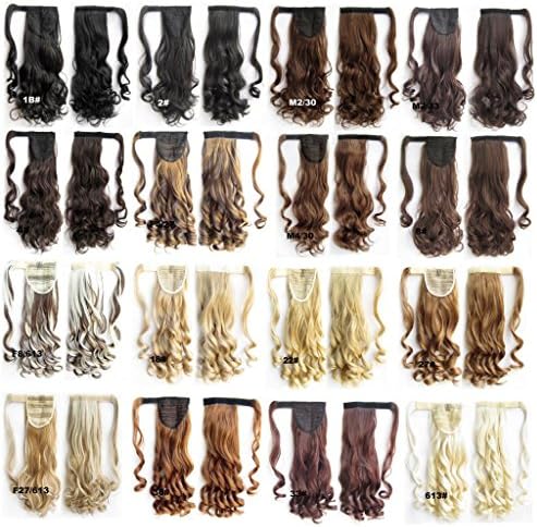 22inch 90g Dreamstyle Clip In Wavy Ponytail Hair Extensions Wrap Around Ponytail Hair Pieces#18-dark ash blonde