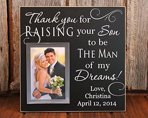 12x12, Thank you for raising the man of my dreams personalized picture frame wedding gift for grooms parents personalized wedding gift, picture frame, parent picture frame