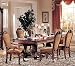 7pc Formal Dining Table & Chairs Set Cherry & Brown Finish
