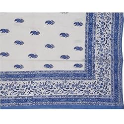 Bedsheets Cotton Block Print Asia D&eacute;cor Queen Size (bshtd622)