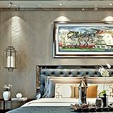 (ハンメロ)Hanmero壁紙 抽象的な葉の模様 はがせる 不織紙 のりなし リビング部屋diyリフォーム用 53cmx10m 箔押し＆パール グレー＆金箔 QZ0482