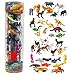 Giant Animal Action Figure Set - Big Bucket of Ocean, Dinosaur, Safari, and Farm Animals - 40 Figures in All!