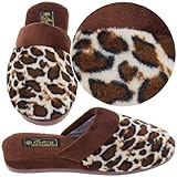 Brown Leopard Animal Print Slippers for Women
