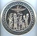 443 Persian Decorative Metal Plate with Zoroastrian Faravahar and Shah Darius the Gre...