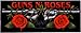 Guns N' Roses - 2 Guns and 2 Roses Rectangle Logo on Black - Sticker / Decal