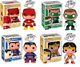 Funko Superman, Wonder Woman, Green Lantern, & Flash 4 Piece Pop Heroes Vinyl Figure Set