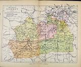 PHILIPS HANDY ATLAS MAP ENGLAND c1890 SURREY OLD PRINT