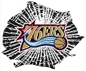 Philadelphia 76ers Shattered Mini-Cutz Window Decal