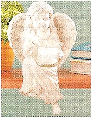 9" ANGELIC CANDLE HOLDER WITH CANDLE