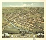 GIANT Wall Sticker of: Panoramic map of historic Mount Vernon, Knox County, Ohio 1870 Merchants Lith. Co.