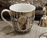 Produkt-Bild: XXL KAFFEEBECHER HIRSCH MOTIV LANDHAUS PORZELLAN TASSE