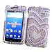 Samsung Captivate I897 (AT&T) Snap-on Protector Hard Case Rhinestone Cover "Pretty Hearts" Design
