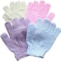 1 Pair Textured Scrubber Bathing Gloves, Colors may vary