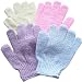 1 Pair Textured Scrubber Bathing Gloves, Colors may vary