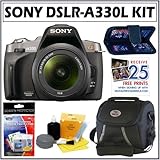 Sony Alpha DSLRA330 A330L 10.2 MP Digital SLR Camera with Super SteadyShot INSIDE Image Stabilization and 18-55mm Lens + Case + Photography Accessory Kit SALRA330L DSLR-A330L